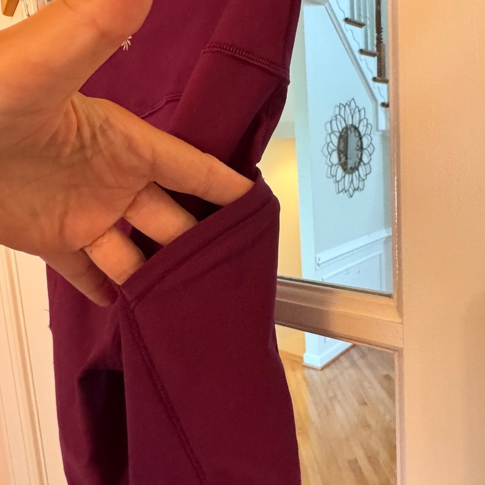 INTERVAL STASH HIGH RISE 7/8 LEGGING TIGHT, SIZE SMALL, MAGENTA PINK - Picture 3 of 4